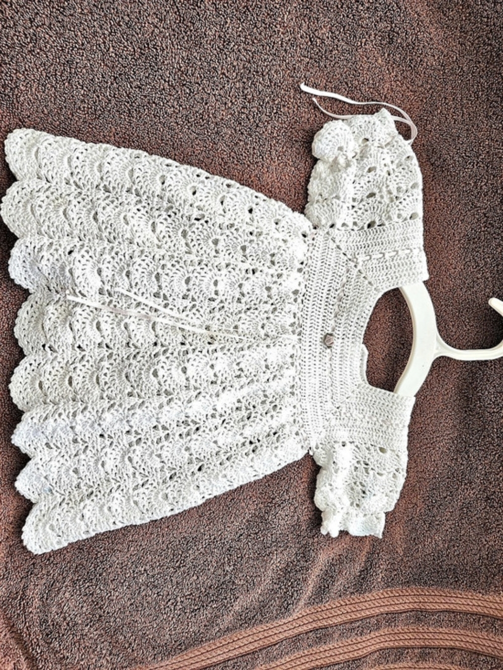White Crochet Casual Dress